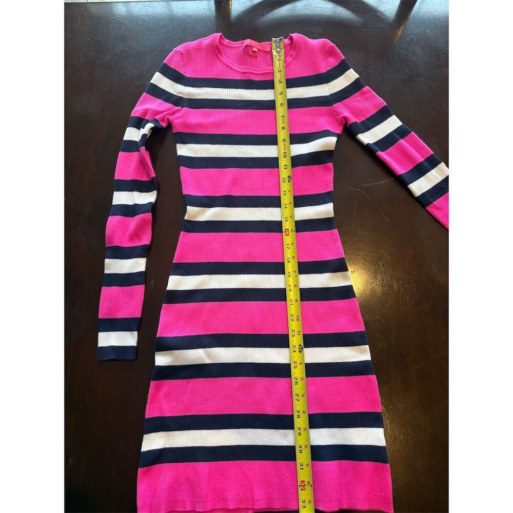 Lilly Pulitzer Adeen Sweater Dress‎ S Navy, Pink Striped Knee Length - Picture 7 of 8